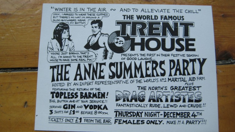 WFTH Anne Summers Party flyer, hand drawn by Chris...