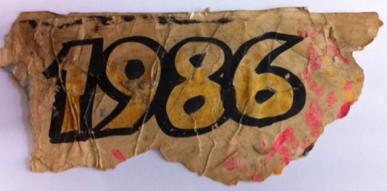 1986 Lettering on Cardboard