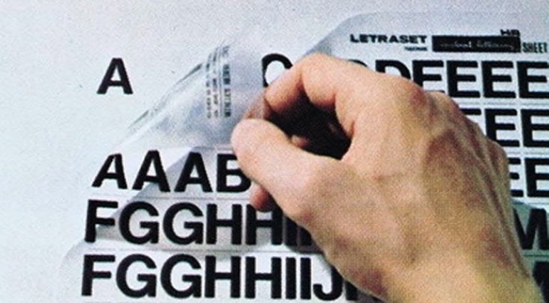 Pealing Helvetica Letraset