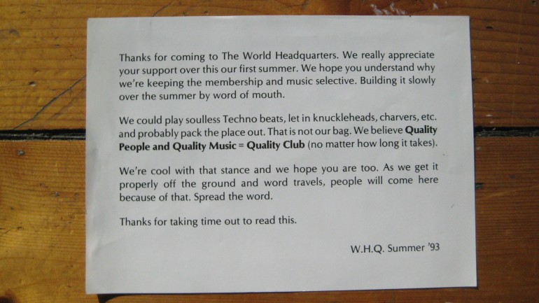 The first ever World Headquarters flyer