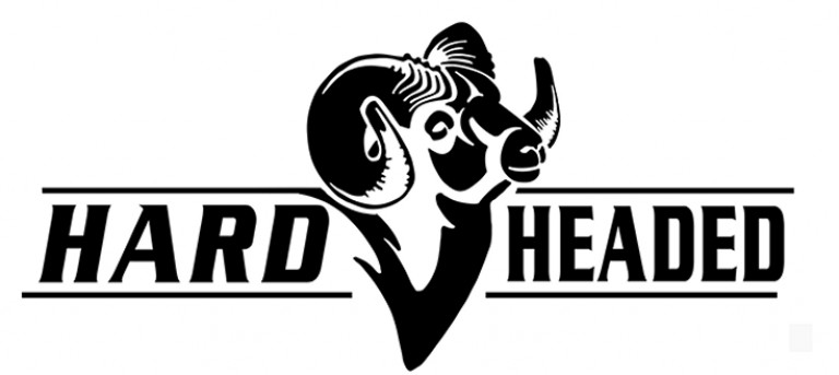 Logo of a ram with the words 'Hard Headed'